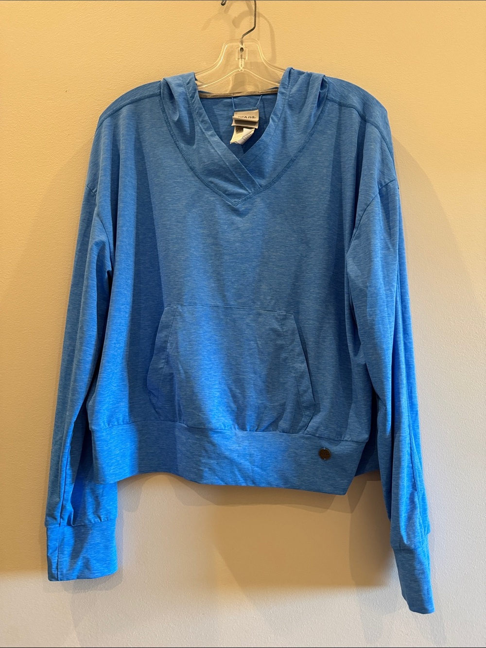 Prana Light Blue Hooded Pullover